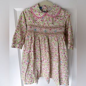 Anavini toddler girl warm long sleeve smocked corduroy floral dress. Easter!